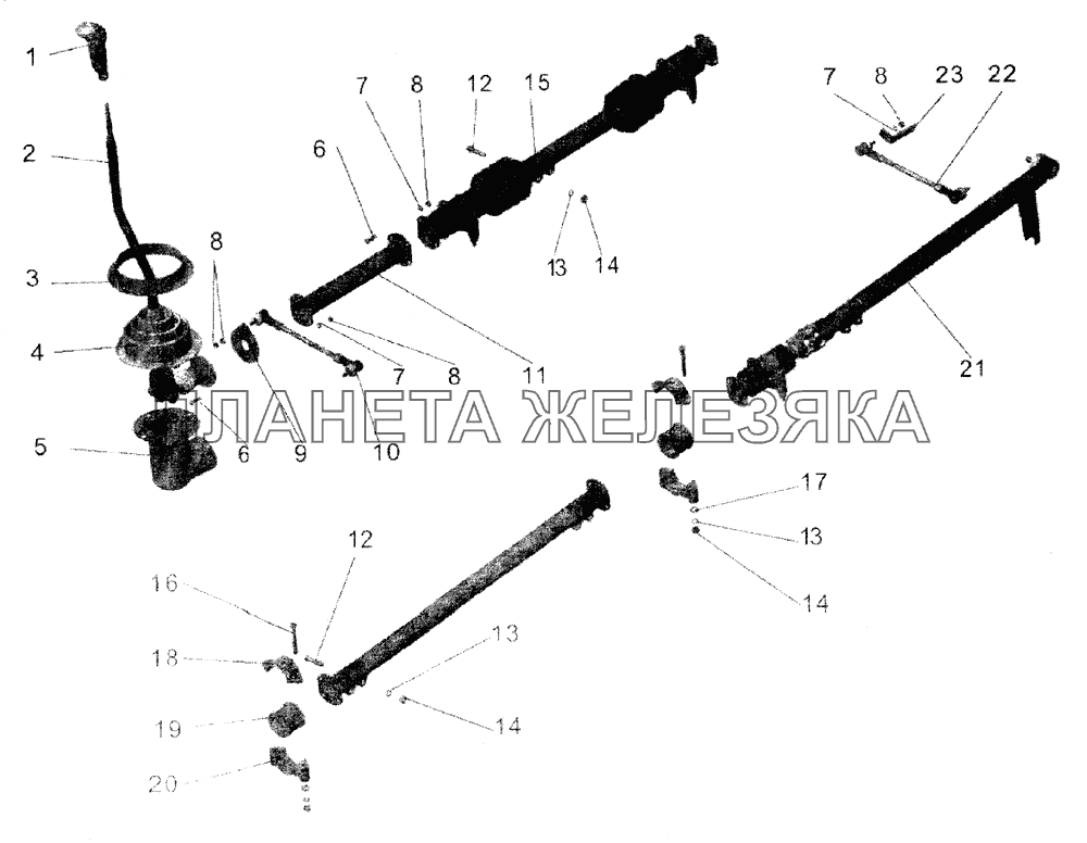 Установка привода коробки передач МАЗ-104С